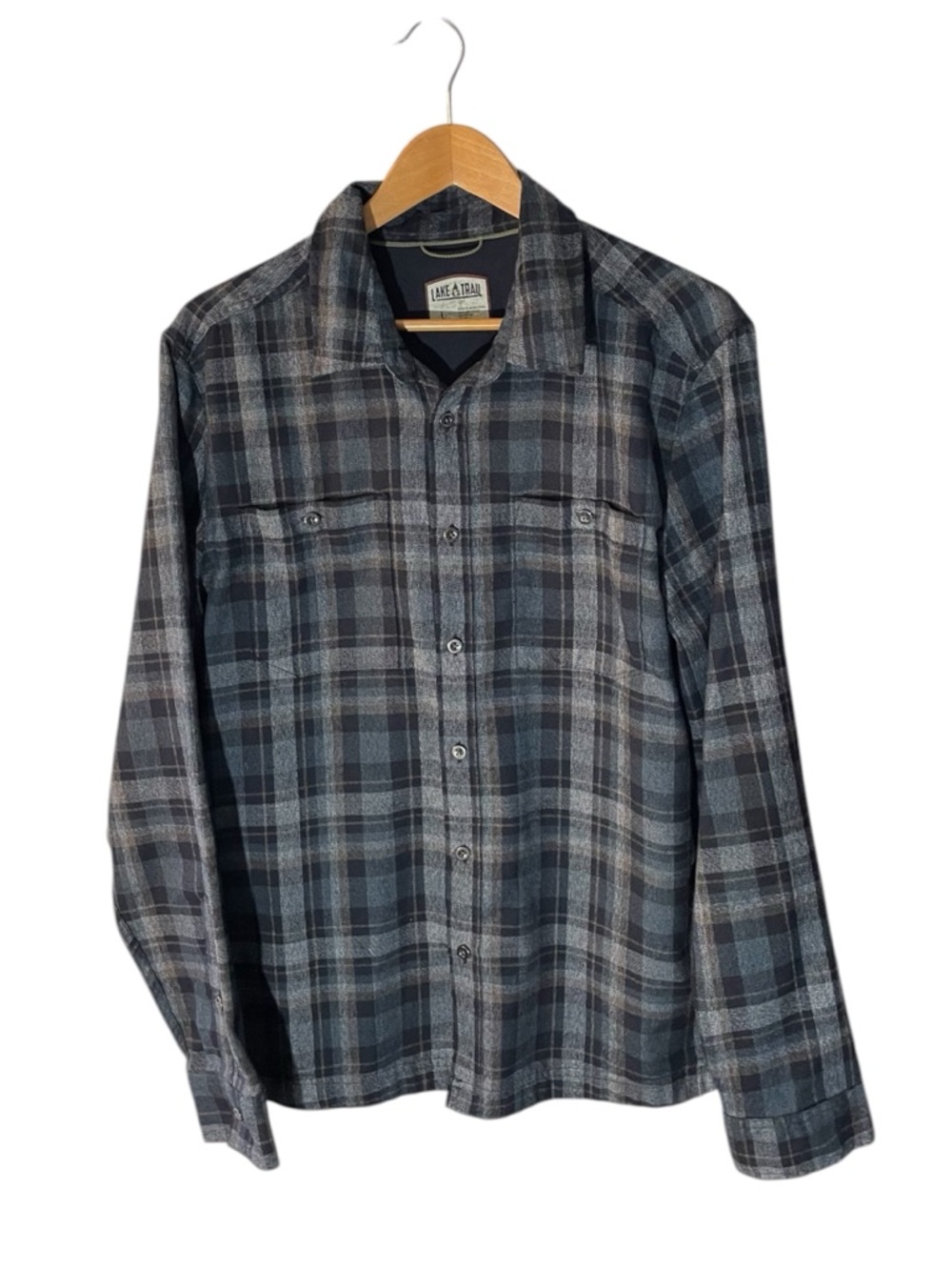 A2- Plaid Lake & Trail Black Shirt - Large